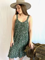 Green Vine Strappy Dress