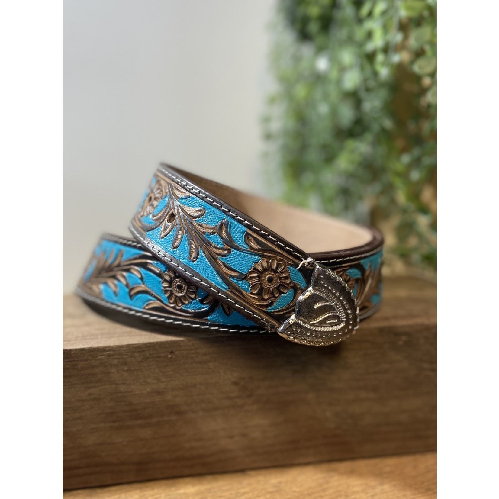 Myra Bags Turquoise Leather Belt