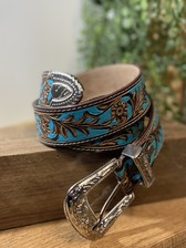 Turquoise Leather Belt - Kindred Soul Apparel display picture 3