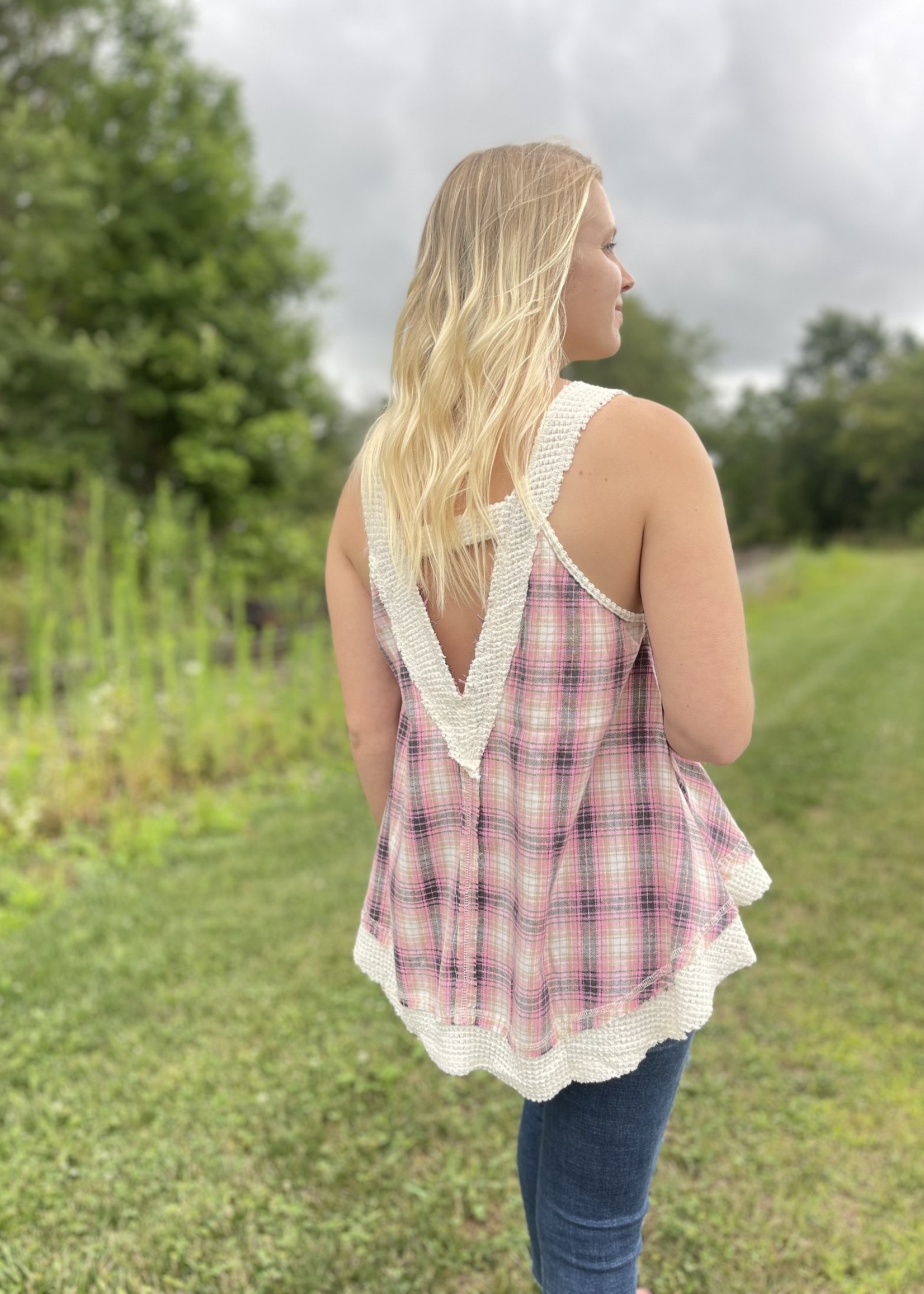 Plaid Pocket Tank- Kindred Soul Apparel - Kindred Soul Apparel