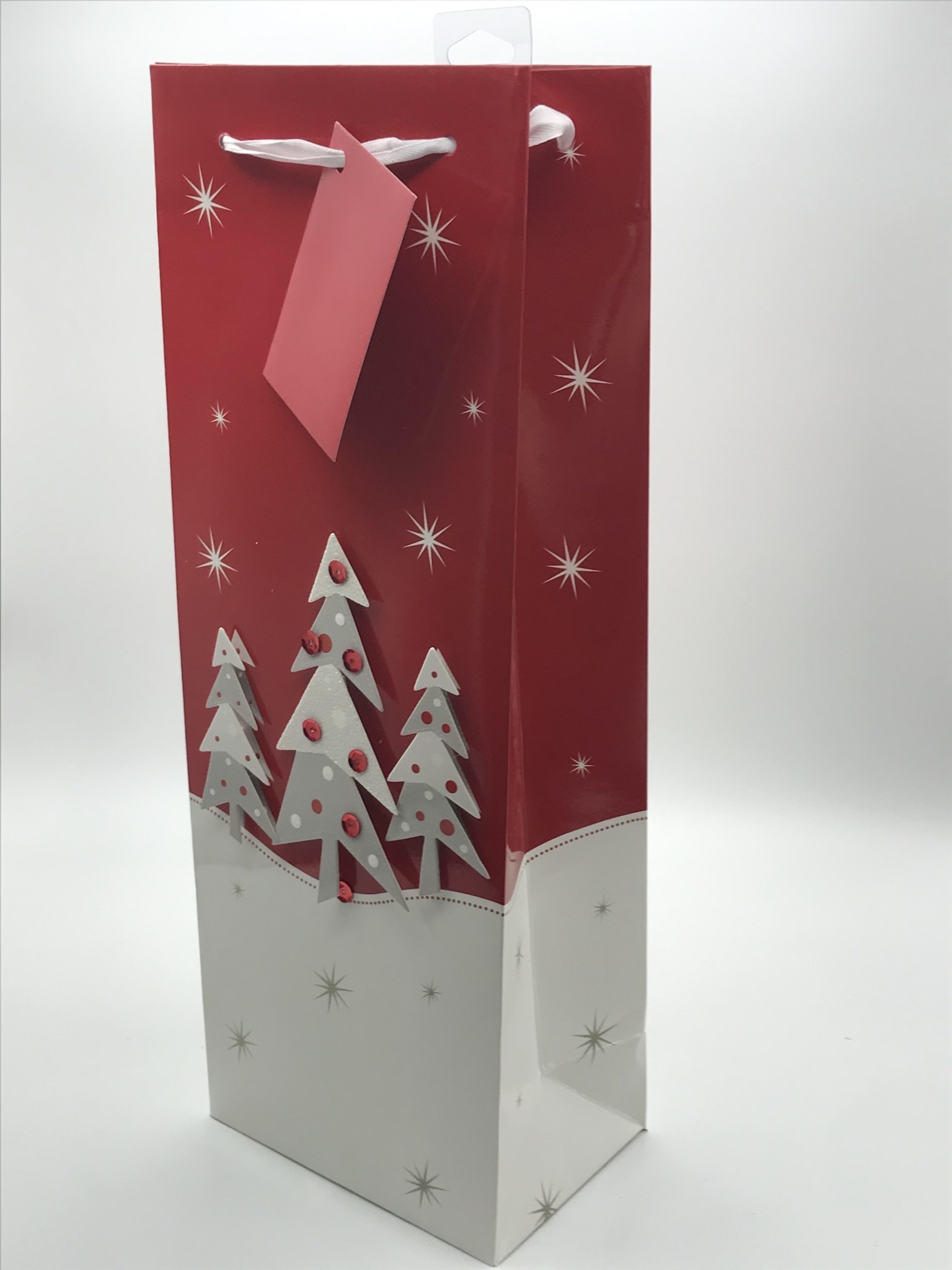 Snowy Trees 1-Bottle Gift Bag