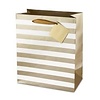 Ritzy Gold/Silver Striped 2-Bottle Gift Bag