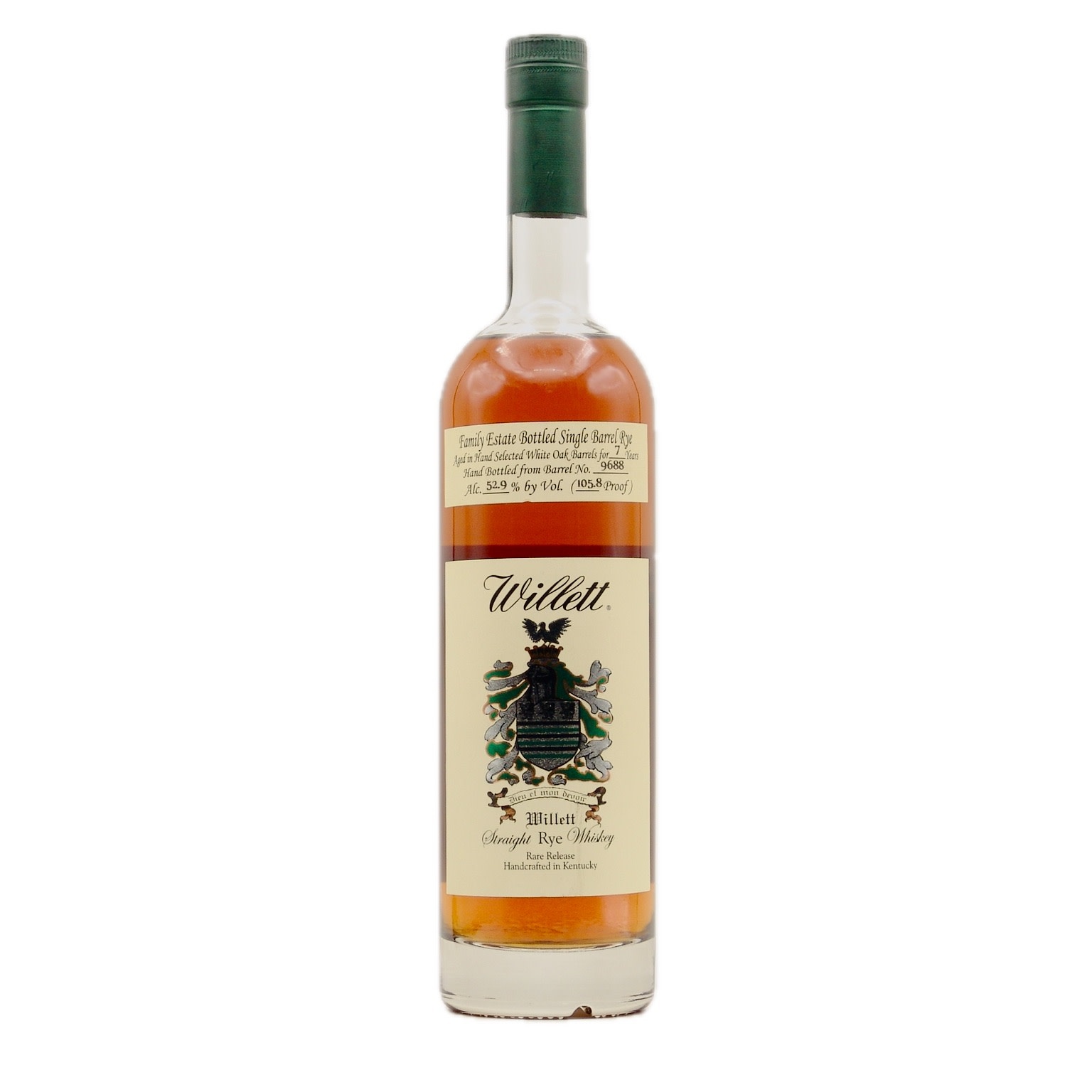 Willett Family Estate 7yr Single Barrel Straight Rye Whiskey 105.8 proof  750ml
