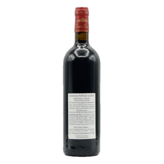 Medoc Bordeaux Red 2020 Chateau Pontac Gadet 750ml