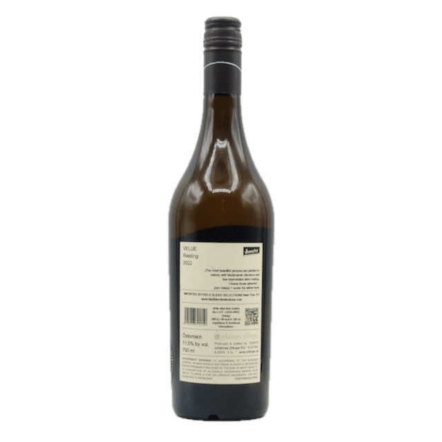 Austrian Riesling 2022 Johannes Zillinger " Velue" 750ml
