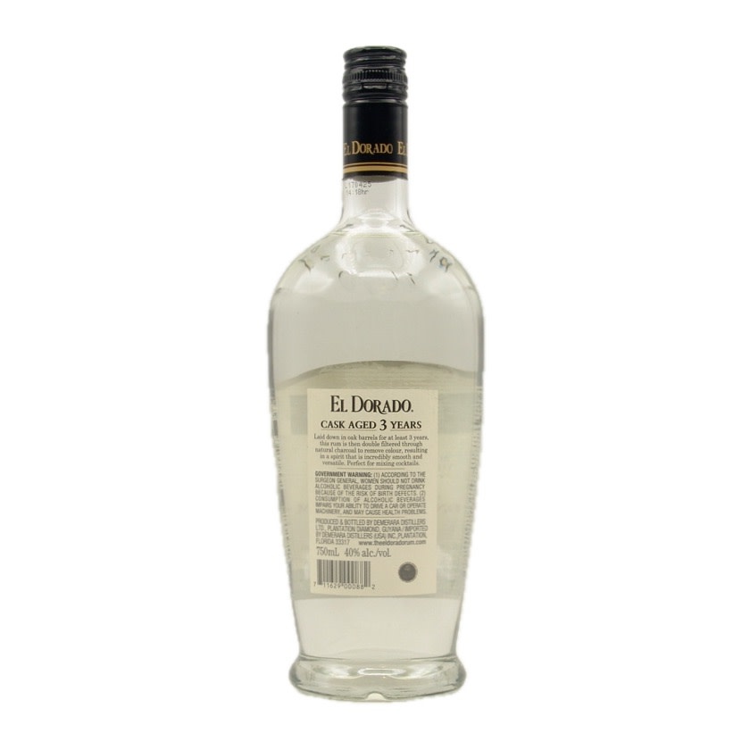 El Dorado 3yr Demerara White Rum Guyana 750ml (80 Proof)