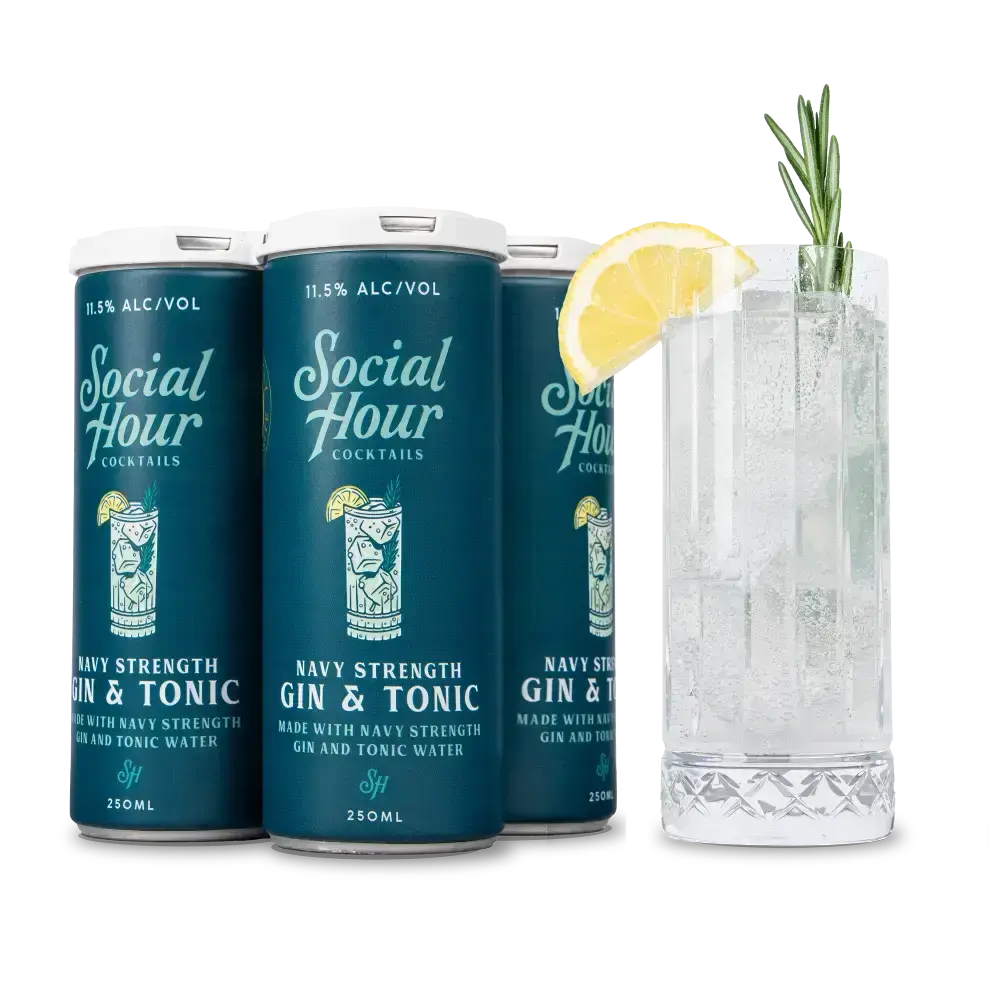 Social Hour Cocktail Gin &Tonic "Navy Strength" Can (11.5% alc) 250ml
