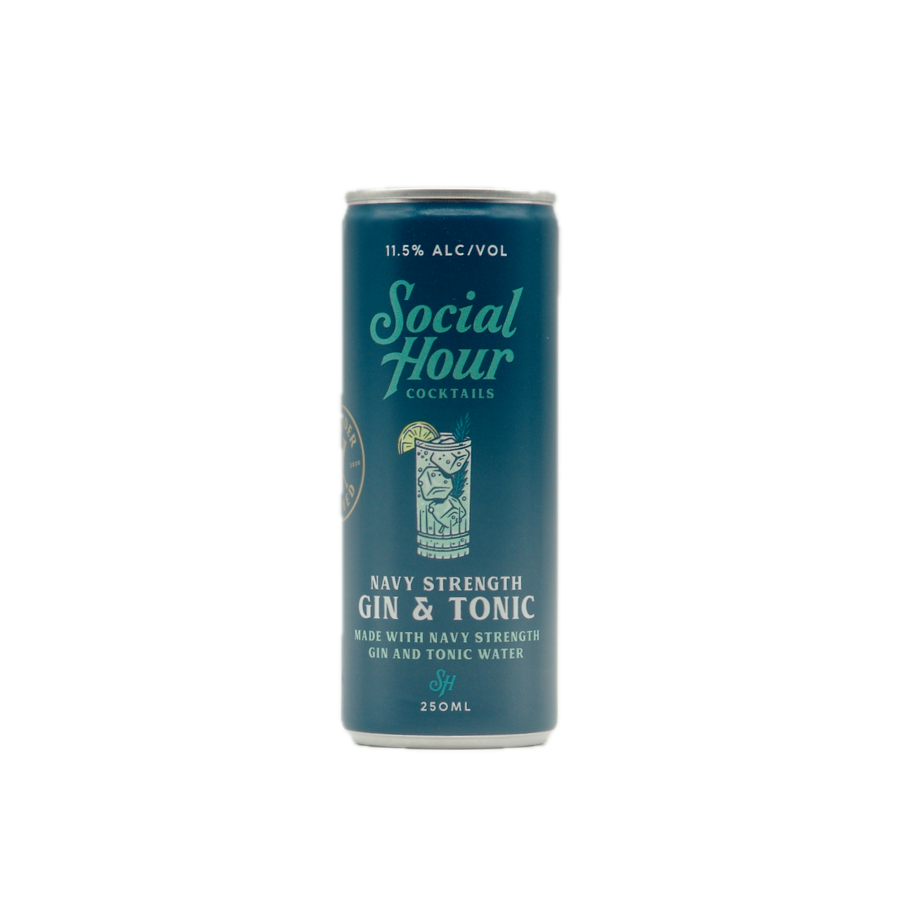 Social Hour Cocktail Gin &Tonic "Navy Strength" Can (11.5% alc) 250ml