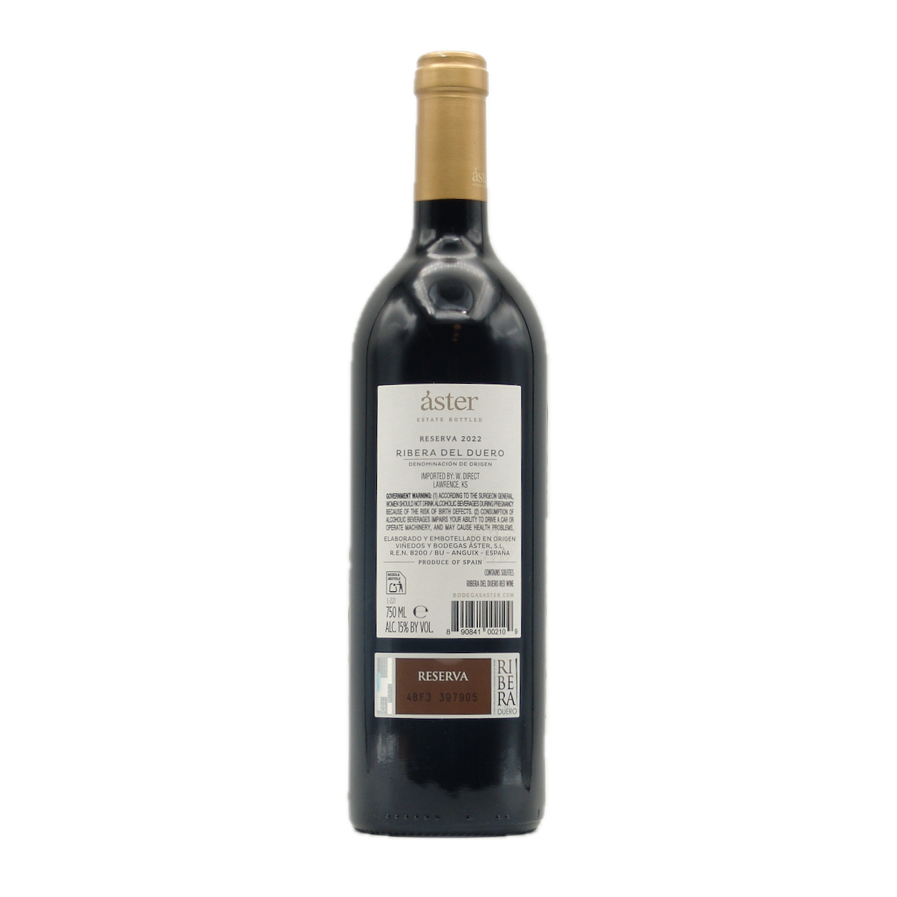 Ribera del Duero Reserva 2022 Bodegas Aster 750ml