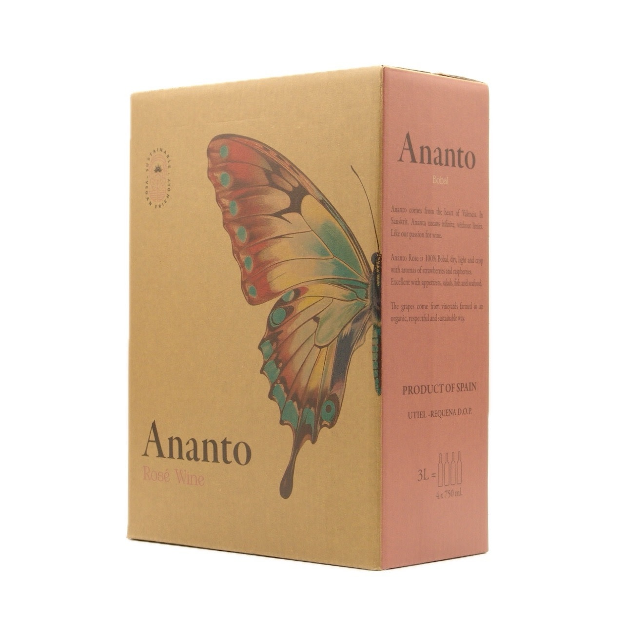 Utiel-Requena Bobal Rose 2025 Bodega Sierra Norte “Ananto” 3.0 Liter Box
