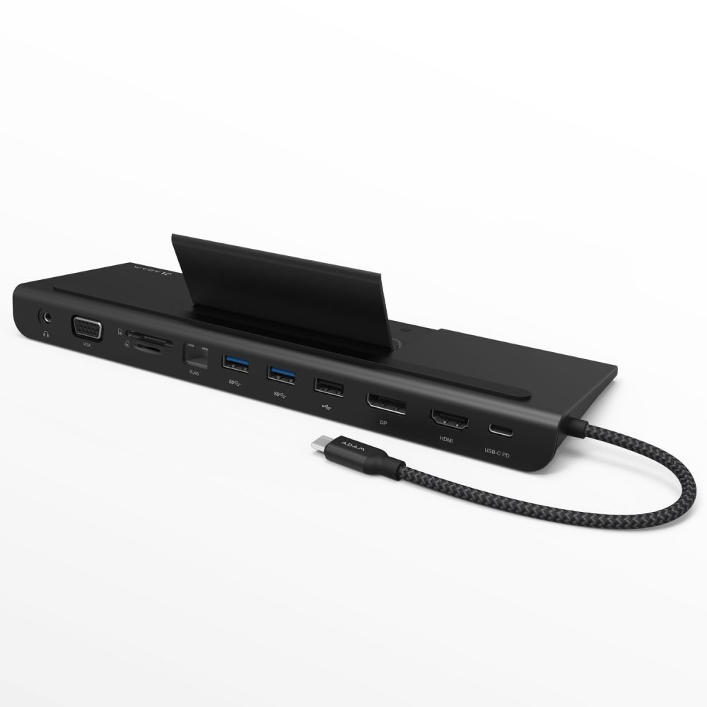 Adam Elements CASA Hub Pro USB-C 11-in-1 Full Function High Performance Charging Hub-Black