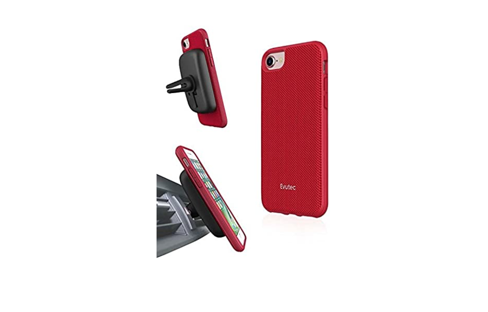 Evutec AERGO Ballistic Nylon Case w/Vent Mount iPhone SE 2020/8/7/6s/6 Red