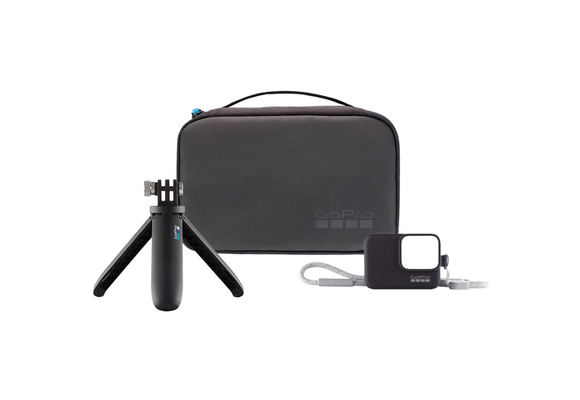 GoPro Travel Kit w/ Sleeve/Lanyard (All HERO7, HERO6/5 Black + HERO 2018) and Shorty (Mini Extension Pole + Tripod) for all GoPro cameras
