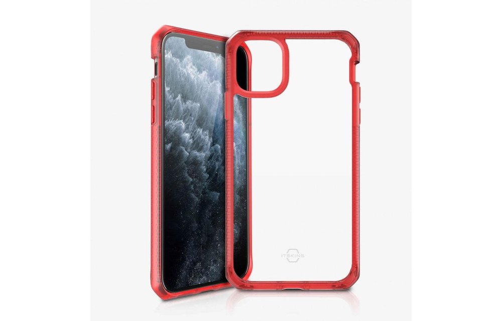 ItSkins Hybrid Frost (MKII) Case for iPhone 11 Pro - Red/Transparent