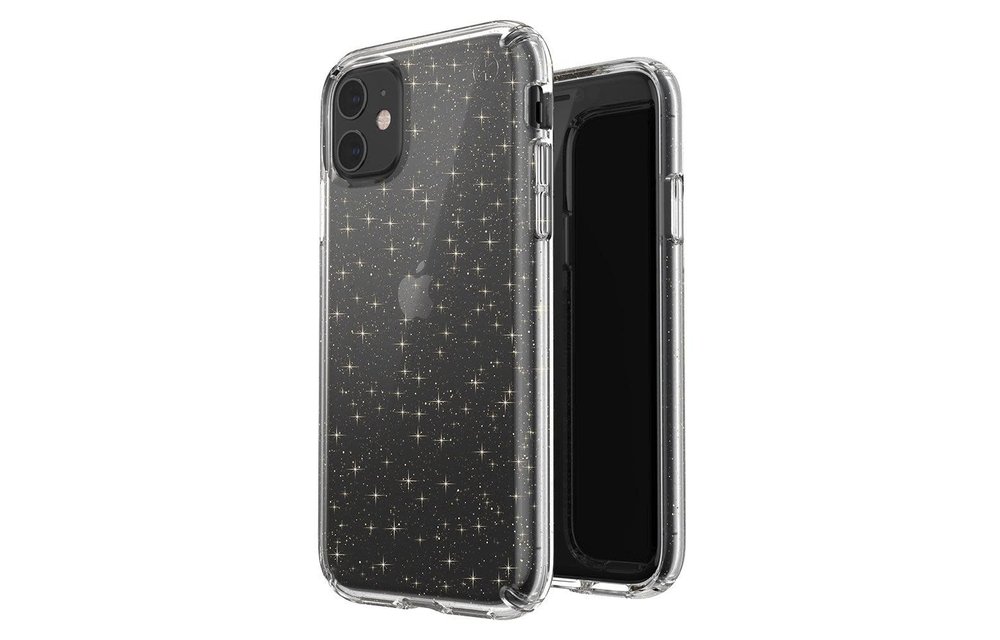 Speck Presidio Clear + Gliiter Case for iPhone 11 Clear/Gold Glitter