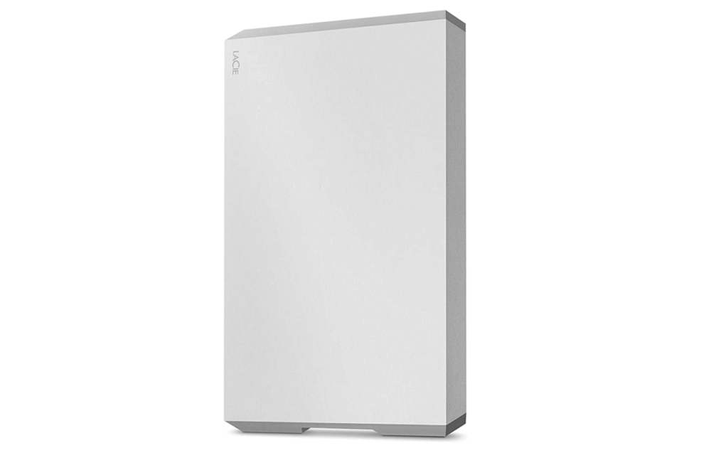 LaCie 2TB Mobile USB-C External Hard Drive (Moon Silver) (includes USB-C to USB adapter cable)