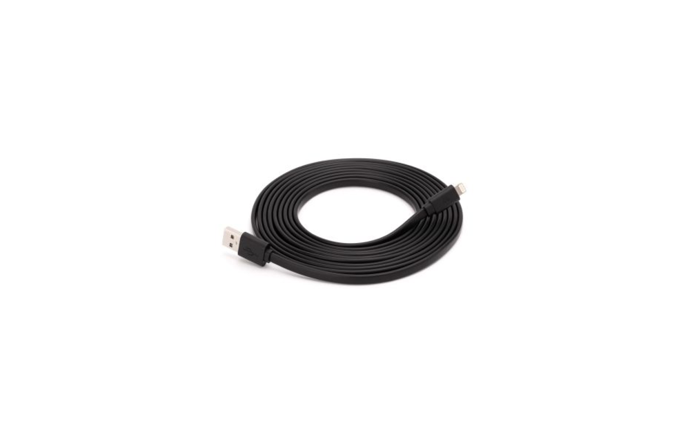 Griffin Extra Long Flat USB to Lightning Connector Cable 10ft Black