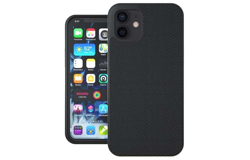 Evutec Ballistic Nylon Case with AFIX+ Mount for iPhone 12 Pro/12 - Black Nylon