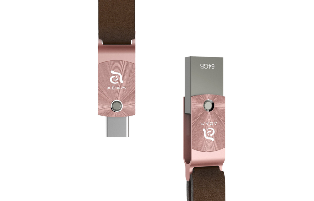 Adam Elements ROMA Dual USB-C/USB 3.0 Flash Drive 64GB - Rose Gold