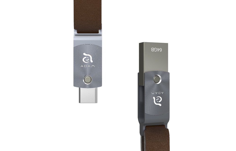 Adam Elements ROMA Dual USB-C/USB 3.0 Flash Drive 64GB - Gray