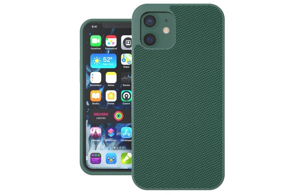 Evutec Ballistic Nylon Case with AFIX+ Mount for iPhone 12 Pro Max - Green Nylon