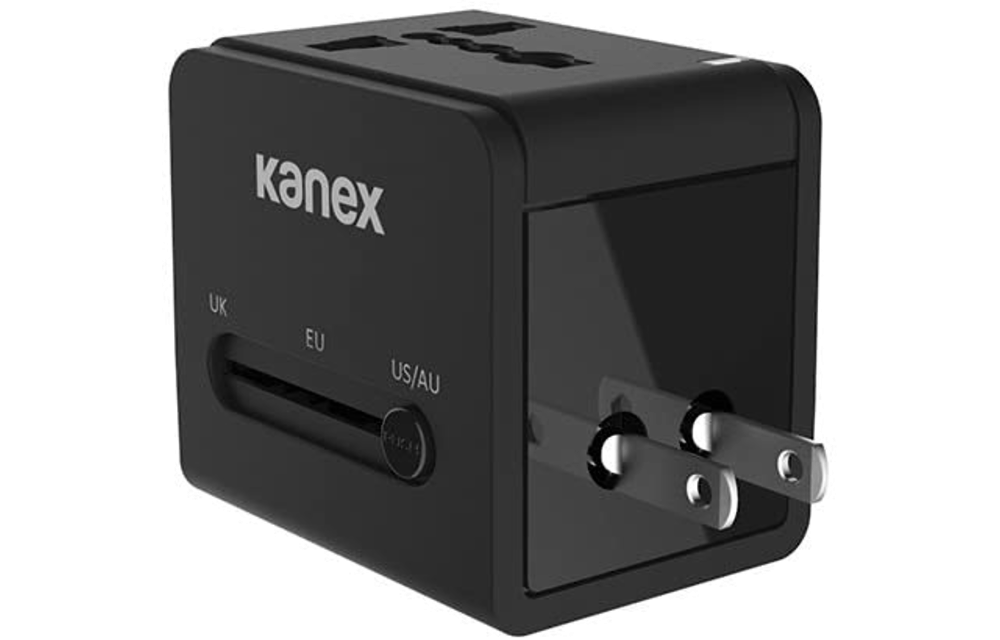 Kanex 4-in-1 Travel Power Adapter with 2 USB ports - Black
