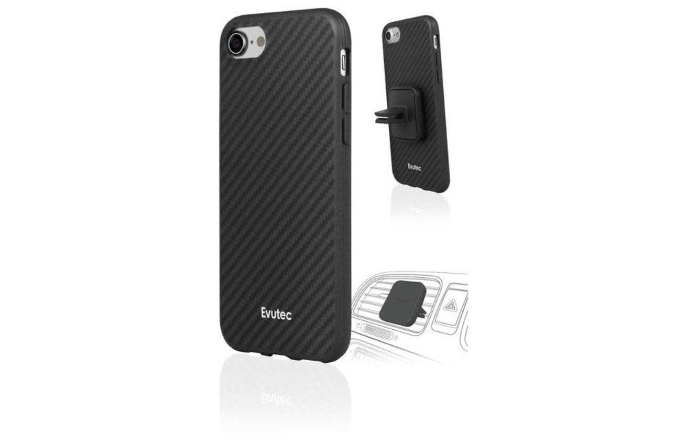 Evutec AERGO Ballistic Nylon Case w/Vent Mount iPhone SE 2020/8/7/6s/6 Black