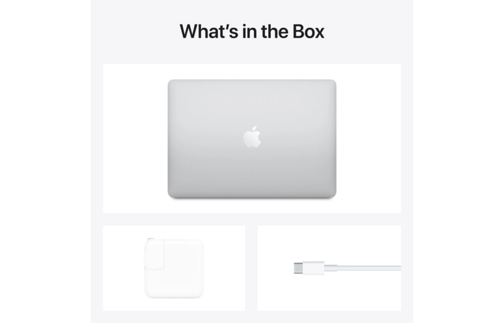 Apple MacBook Air 13” (M1, 8-Core CPU and 7-Core GPU, 8GB, 256GB, Silver, Late 2020)