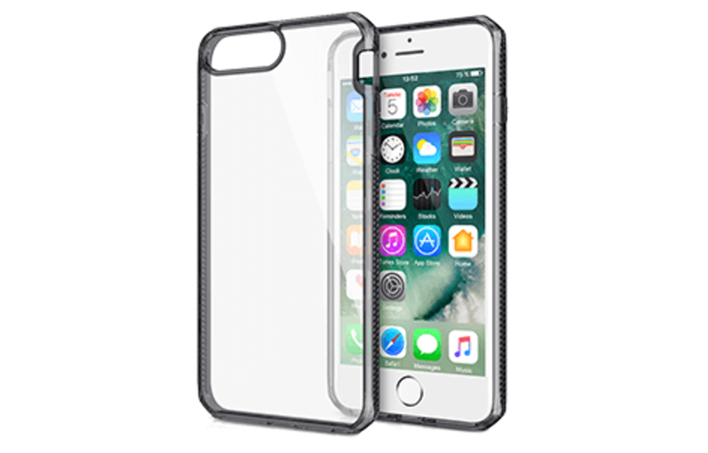 ItSkins Hybrid Frost (MKII) Case for iPhone SE 2020/8/7/6s/6 - Black/Transparent