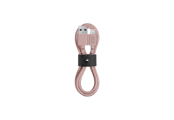 Native Union Braided Lightning Belt Cable, 1.2m (4ft) - Rose WSL