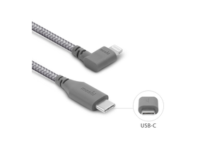 Moshi Integra USB-C to Lightning Cable with  90 degree Connecter 5ft (1.5m) Titanium Gray