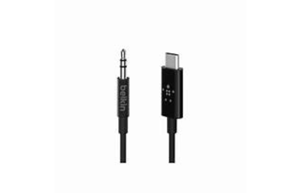 Belkin Rockstar 3.5mm Audio Cable with USB-C Connector (3ft) Black