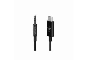Belkin Rockstar 3.5mm Audio Cable with USB-C Connector (3ft) Black