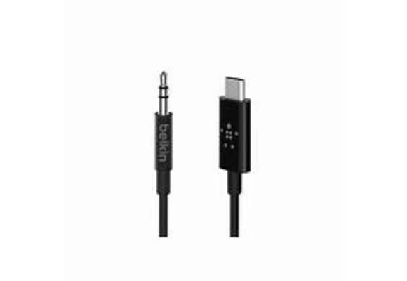 Belkin Rockstar 3.5mm Audio Cable with USB-C Connector (3ft) Black