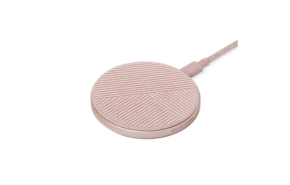 Native Union Drop Wireless Charger 10w - Fabric Rose NOT compatible with AirPods 1st Generation  WSL