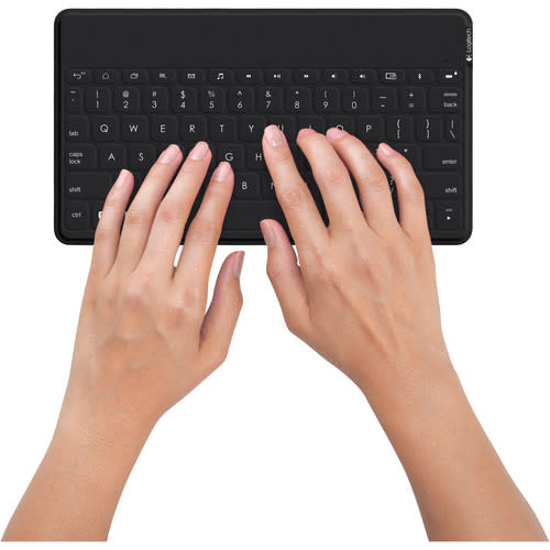 Logitech Keys-To-Go Bluetooth Keyboard for iOS Devices Black with White iPhone Stand
