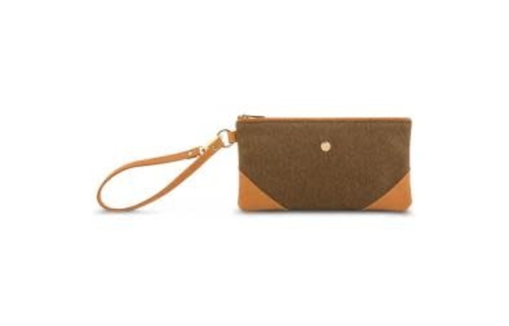 Moshi Wristlet Clutch w/ RFID Shield Pocket - Vintage Brown