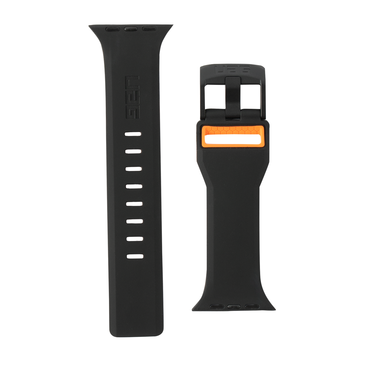 UAG Civilian Silicone Strap for Apple Watch 42/44/45mm -  Black/Orange