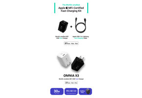 Adam Elements OMNIA X3 QC3.0 Fast Charging Kit USB to Lightning 30W - US - Black