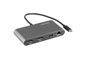 StarTech Thunderbolt 3 Mini Dock - 2 x DisplayPort (4K 60Hz), 1 x Network (GbE), 1 x USB-A (1 x 3.1) - Bus Powered - No laptop charging