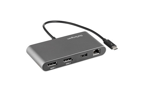 StarTech Thunderbolt 3 Mini Dock - 2 x DisplayPort (4K 60Hz), 1 x Network (GbE), 1 x USB-A (1 x 3.1) - Bus Powered - No laptop charging