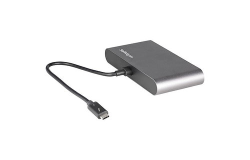 StarTech Thunderbolt 3 Mini Dock - 2 x DisplayPort (4K 60Hz), 1 x Network (GbE), 1 x USB-A (1 x 3.1) - Bus Powered - No laptop charging