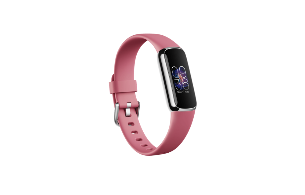 Fitbit Luxe Fitness Wristband SmartTracker Orchid/Platinum Stainless Steel (inc 1 small & 1 large band each)