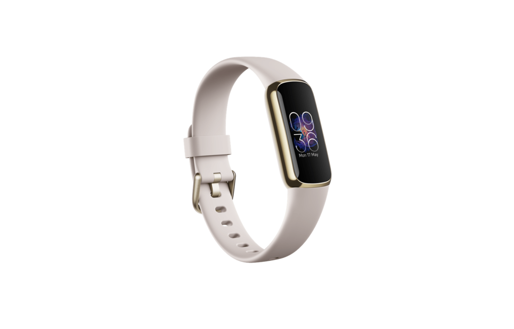Fitbit Luxe Fitness Wristband SmartTracker Lunar White/Soft Gold Stainless Steel (inc 1 small & 1 large band each)