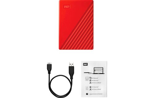 Western Digital 2TB My Passport USB 3.0 Portable External Hard Drive - Red