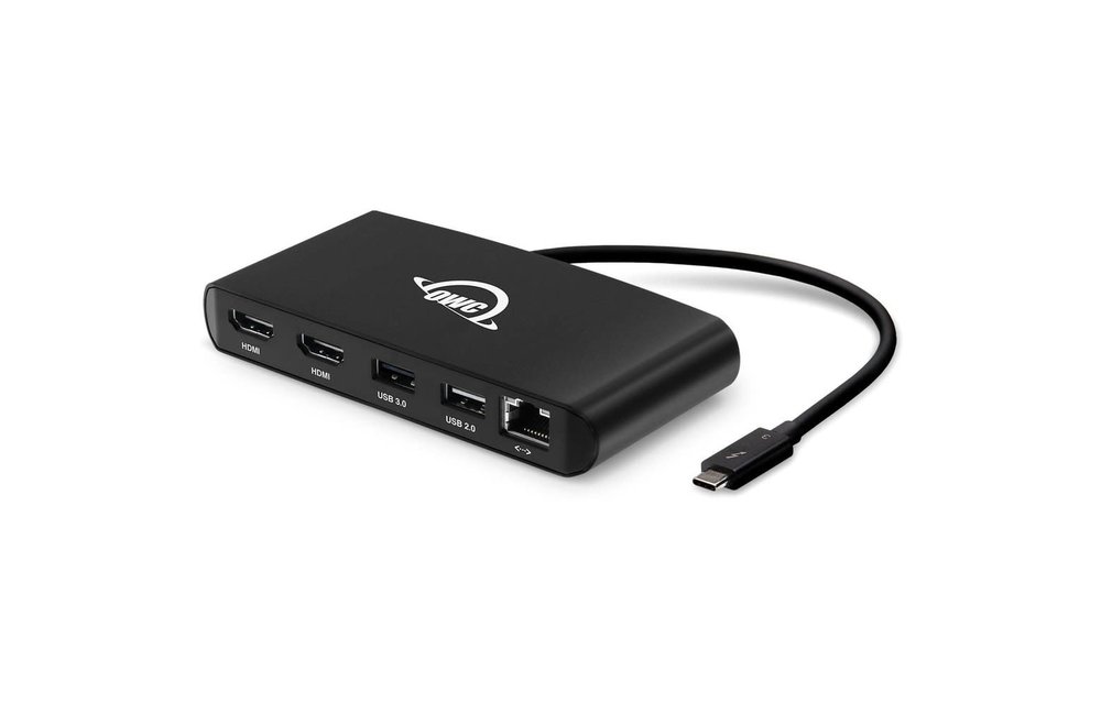 OWC 5-Port Thunderbolt 3 mini Dock - 2 x HDMI, 1 x USB 3, 1 x USB 2, Ethernet 1000BT, 2 Year OWC Limited Warranty - Bus Powered, No M2 support  No laptop charging