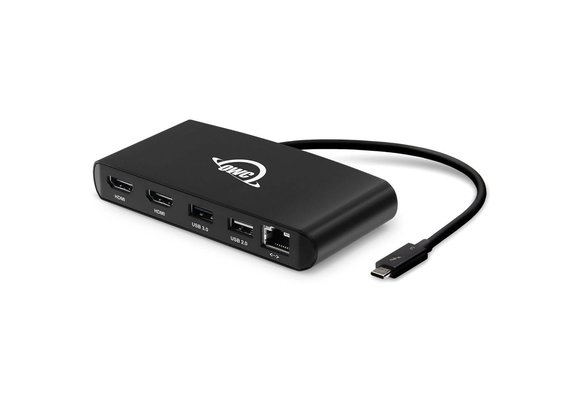 OWC 5-Port Thunderbolt 3 mini Dock - 2 x HDMI, 1 x USB 3, 1 x USB 2, Ethernet 1000BT, 2 Year OWC Limited Warranty - Bus Powered, No M2 support  No laptop charging