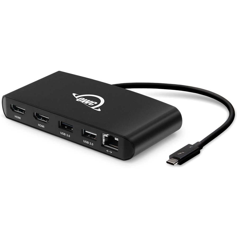 OWC 5-Port Thunderbolt 3 mini Dock - 2 x HDMI, 1 x USB 3, 1 x USB 2, Ethernet 1000BT, 2 Year OWC Limited Warranty - Bus Powered, No M2 support  No laptop charging