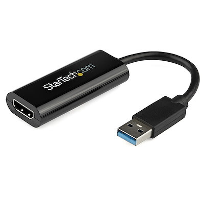 StarTech USB 3.0 to HDMI Adapter - 1080p (1900x1200) - Slim/Compact USB Type-A to HDMI Display Adapter Converter for Monitor - External Video & Graphics Card - Black - Windows Only