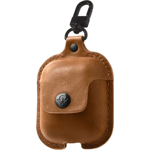 12 South AirSnap Leather Road Case for AirPods 1st/2nd gen - Cognac NOT COMPATIBLE WITH AIRPODS PRO
